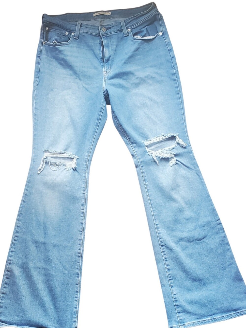 Levi’s 726 Flare Distressed Light Wash Jeans W34 L32